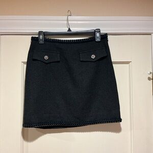 NWOT Edward Achour Elegant Black Women's Skirt, Size FR 38 = M